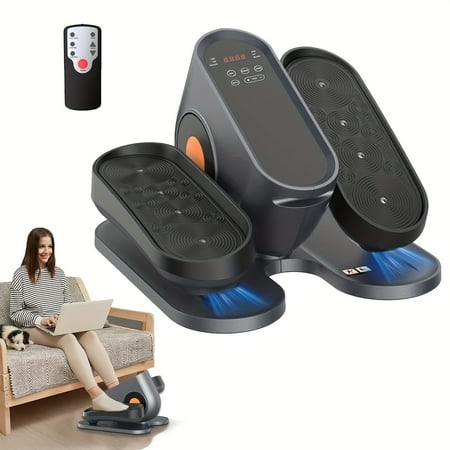 Under Desk Elliptical Machine - Silent Magnetic Pedal Exerciser with Remote & 12 Speeds, No Assembly - Compact Home/Office Workout for Seniors