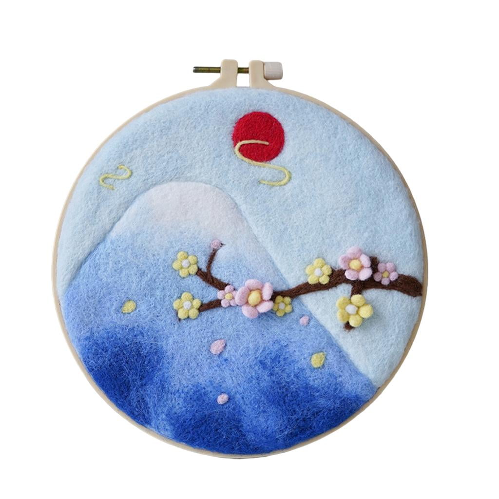 FVDPWYE 2x Landscape Wool Needle Felting Kit Beginner Kids DIY Christmas