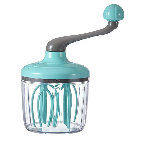 Milue Manual Egg Beater with 1100ml Pot Durable Low Noise Hand Crank Cream Stirring