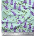 thumbnail image 1 of Soimoi Poly Georgette Fabric Leaves & Lavender Shirting Printed Fabric 1 Yard 42 Inch Wide, 1 of 1