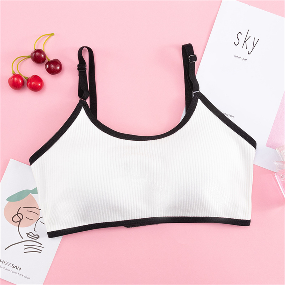 1 Pcs Teen Girls Sports Bra with Removable Padding Kids Big Girls