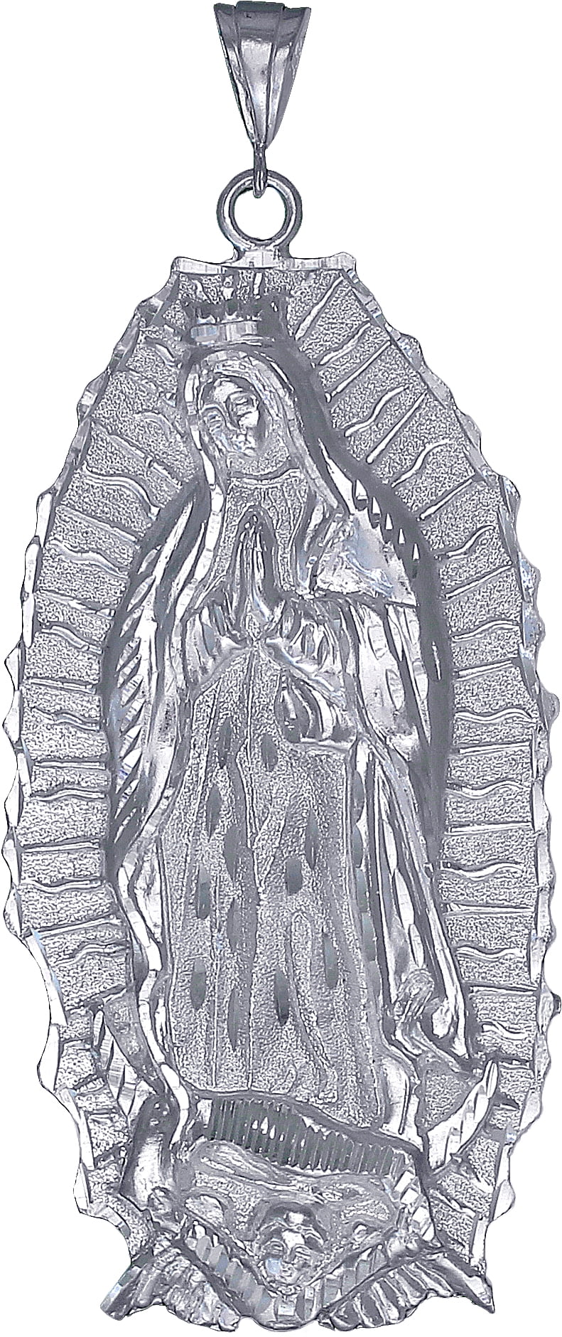 silver virgin mary necklace