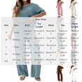 thumbnail image 2 of Aofany Two Piece Sets for Women Cotton Linen Outfits Casual Crew Neck Solid Short Sleeve Top and Wide Leg Pants Set, 2 of 4