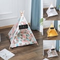 thumbnail image 1 of OUSITAID Tente pour Animaux de Compagnie Pliante Amovible Patchwork Maison Chat Chenil Matelas Approvisionnement Intérieur, 1 of 10