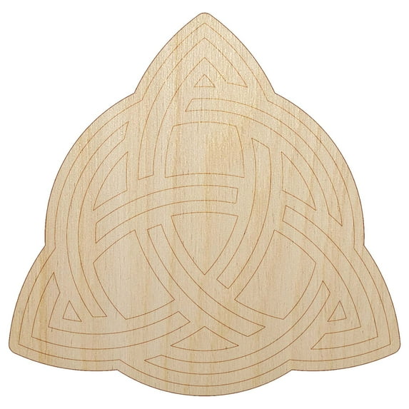 Celtic Triquetra Knot Outline Wood Shape Unfinished Piece Cutout Craft DIY Projects - 6.25 Inch Size - 1/8 Inch Thick