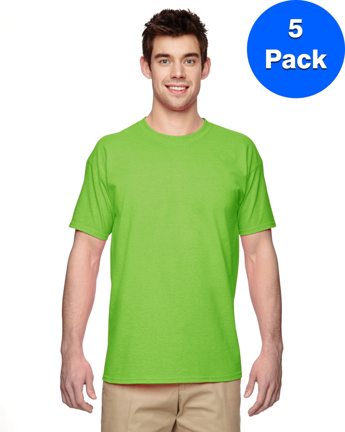 Mens 5.3 oz. Heavy Cotton T-Shirt 5 Pack - Walmart.com