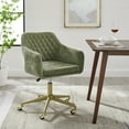 thumbnail image 3 of Linon Abram Task Chair with Adjustable Height & Swivel, 275 lb. Capacity, Green Velvet Fabric, 3 of 11