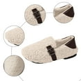 thumbnail image 5 of Rokment Fuzzy Slip on Loafers Snow Boots for Women 2025 Winter Fashion Buckles Plush Fleece Walking Flat Casual No Heel Short Ankle Booties White Size 5.5, 5 of 7