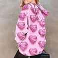 thumbnail image 5 of Little Girl Pullover Hoodie Sweatshirt Heart Print Valentines Day Shirts Outfits Long Sleeved Pullovers Tops Size 7-8T ,Pink, 5 of 5