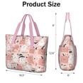 thumbnail image 3 of Tote Bag for Women - Pink Hued Cute Halloween Ghosts Pattern Shoulder Bag - Large Utility Work Duffle Bag with Zipper Handbag for Travel, Work, Sprots, 3 of 5