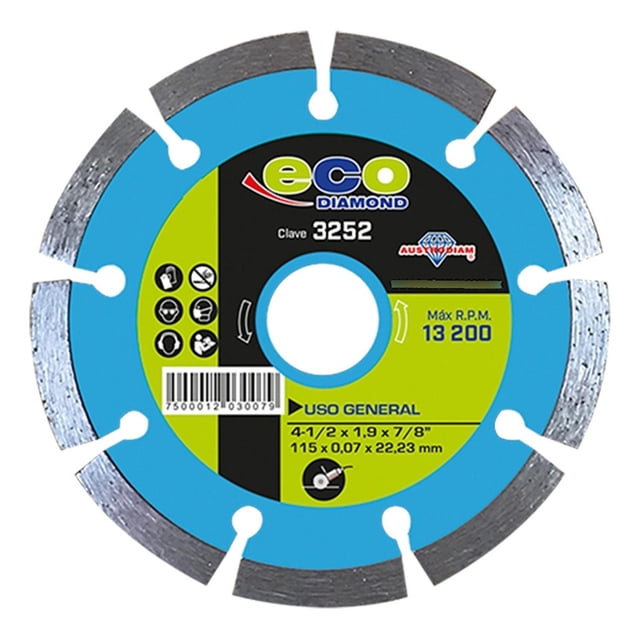 Disco De Diamante De Rin Segmentado 4 1/2 Austromex negro