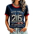 thumbnail image 2 of Women's 911 25th Anniversary Flag Tshirt Never Forget 911 Memorial Shirt Short Sleeve Crew Neck Patriotic Graphic Tees, 2 of 4