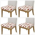 thumbnail image 2 of Easygdp Housse de Coussin de Chaise Champignon Rouge Extensible Amovible Lavable pour Hôtel, Chambre, Bureau - Quatre Pièces, 2 of 7