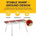 thumbnail image 4 of Red Christmas Table Cloths for 8 Foot Rectangle Tables, Xmas Trees Snowman Elk Snowflake Patio Waterproof Elastic Fitted Tablecloths, Washable Rectangular Table Cover for Camping, 4 of 8