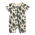 thumbnail image 2 of ATOGUTA Girls Romper Cute Pattern Short Sleeve Double Zipper Romper Jumpsuit Beige, Sizes 3M-3T, 2 of 5
