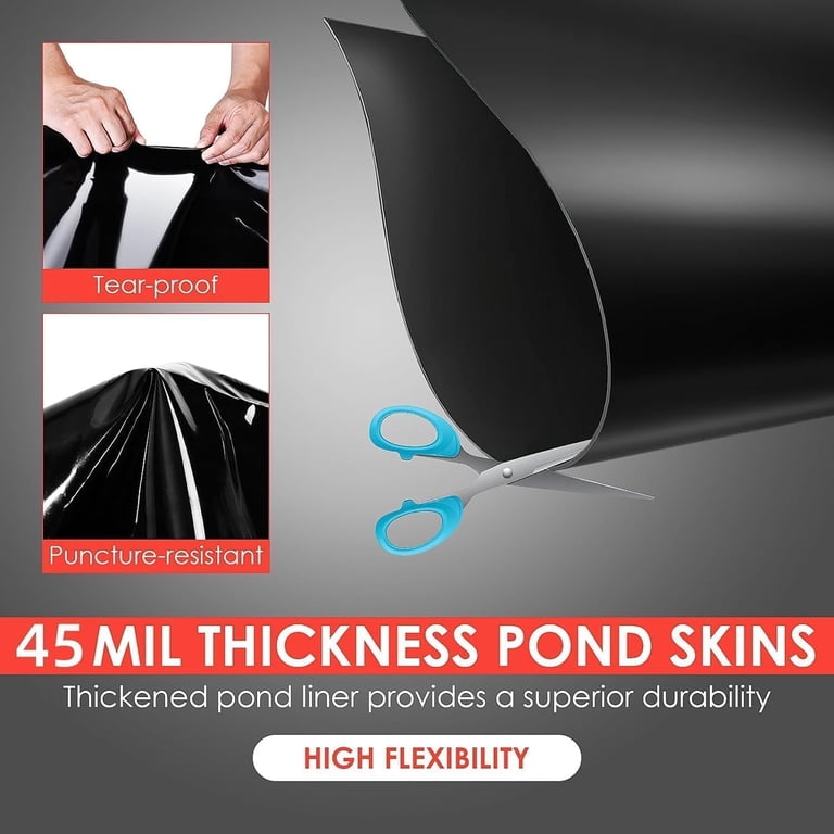 10x10 Ft 45 Mil EPDM Pond Liner | Fish Safe Rubber Pond Liner | UV Resistant For Koi Ponds, Waterfalls & Water Gardens 4 thumbnail image