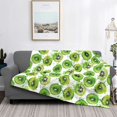 thumbnail image 2 of Naloa Green Kiwi Flannel Blankets - Thick and Warm Blanket for Winter, Soft Fuzzy Plush King Blanket for All Seasons80"x60", 2 of 6