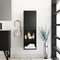 Annecy 15" W x 46" H x 12" D Linen Cabinet in Phantom Black
