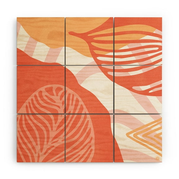 Society6 SunshineCanteen Just Peachy Wood Wall Mural 3' x 3'