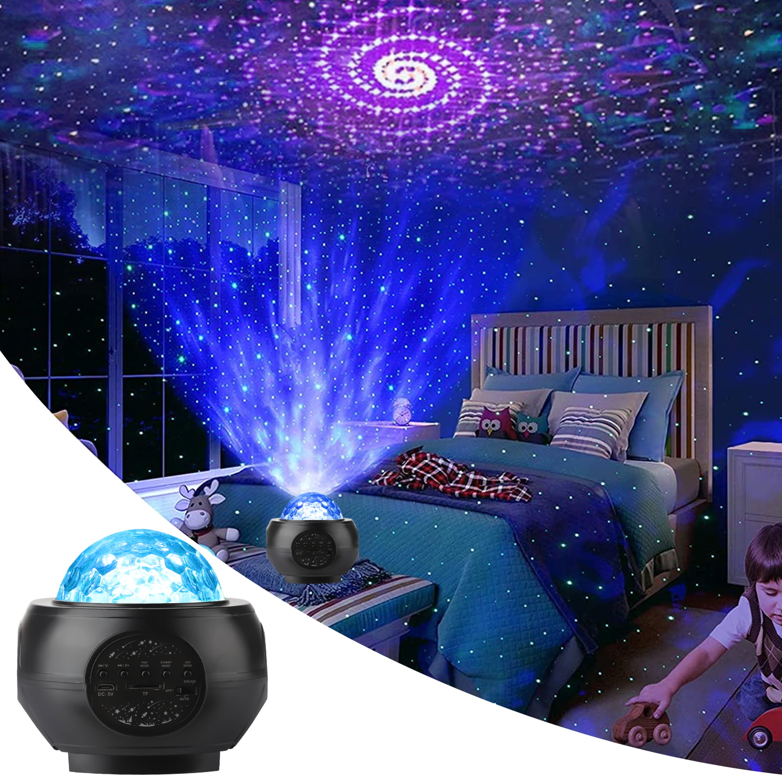 Star Projector Galaxy Night Light for Kids, Ocean Wave Starry Projector
