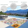 thumbnail image 3 of Sunflower Vintage Outdoor Rug for Patio/Deck/Porch, Non-Slip Large Area Rug 3 x 5 Ft, Colorful Flowers Summer Botanical Retro Art Indoor Outdoor Rugs Washable Area Rugs, Camping Rug Carpet Runner, 3 of 8