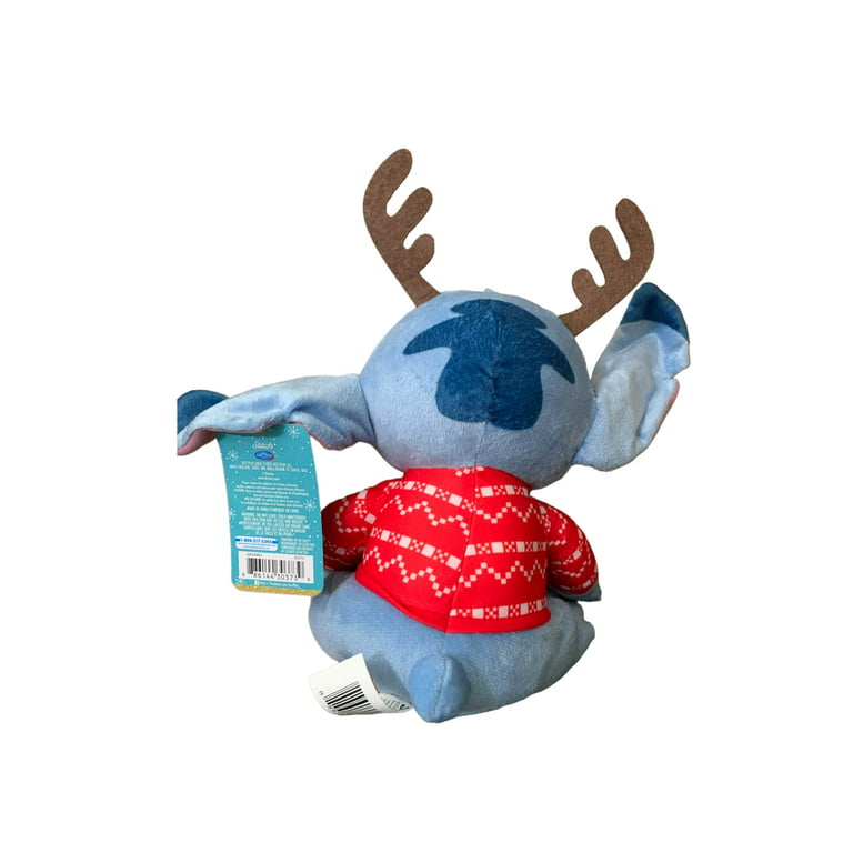 Disney Stitch Plush Stuffed Animal - Limited Edition - Winter Sweater & Antlers - 10.5 inch, Kids Unisex, Blue