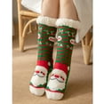 thumbnail image 6 of 1 Pairs Christmas Fuzzy Socks for Women Non Skid, Warm Thermal Sleep Plush Fuzzy Slipper Socks for Winter, Cozy Soft Fluffy Christmas Gift Socks（Navy Santa Hat), 6 of 8