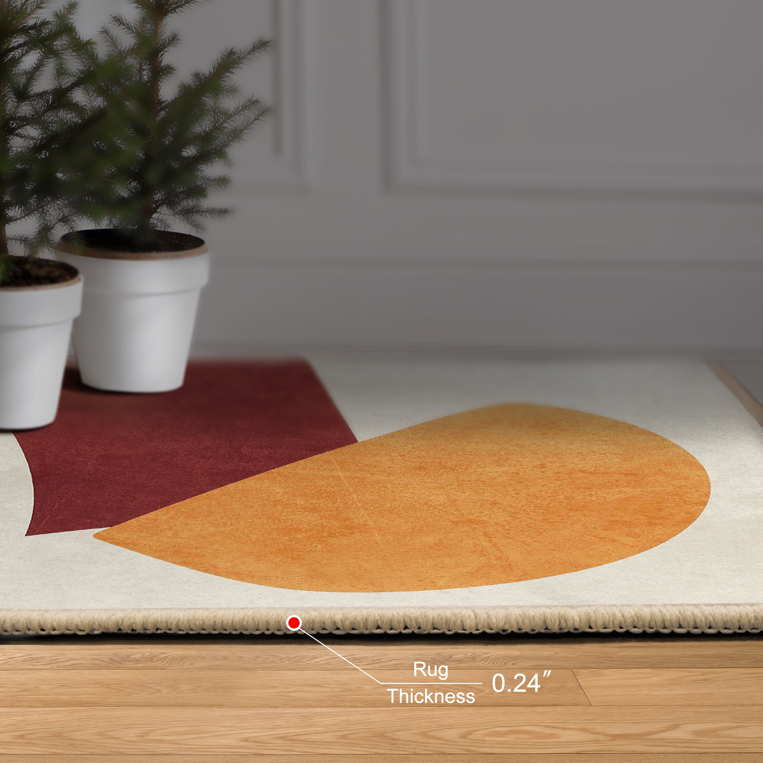 Earth Tone Washable Geometric Art Area Rug size 8'x10', Power-loomed, Heavenly Softness with Non-Slipping Backing