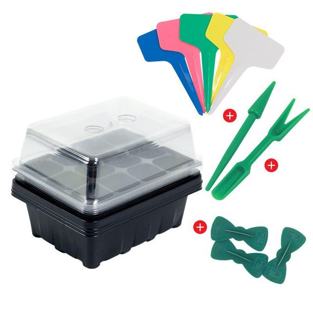 Bandejas De Inicio De Semillas Bandeja De Plántulas Bandeja De Siembra De 12 Celdas Con Tapa Humedad Ajustable Kit De Cultivo De Inicio De Plantas Methold HA041593-00