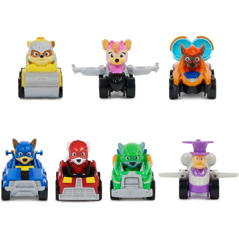 Paw Patrol: The Mighty Movie Toy Vehicle Set: 7 Pack with All Major  Characters & Exclusive Mayor Humdinger Movie Figure- Gift Set with Rubble,  Chase, Skye, Zuma, Marshall & Rocky (Unique Movie