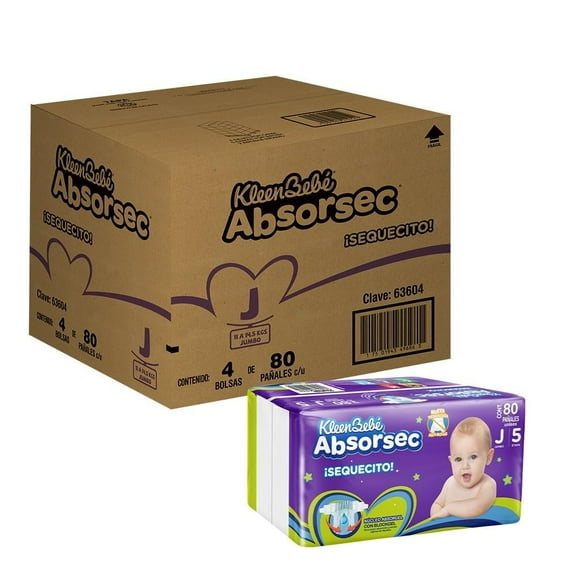 Pañales Kleenbebé Absorsec Etapa 5 Unisex 320 piezas