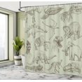 thumbnail image 4 of Abstract Shower Curtain, Simplistic Classic Greek Inspired Pattern in Monochrome Design, Cloth Fabric Bathroom Decor Set with Hooks, Umber and Taupe, 4 of 4