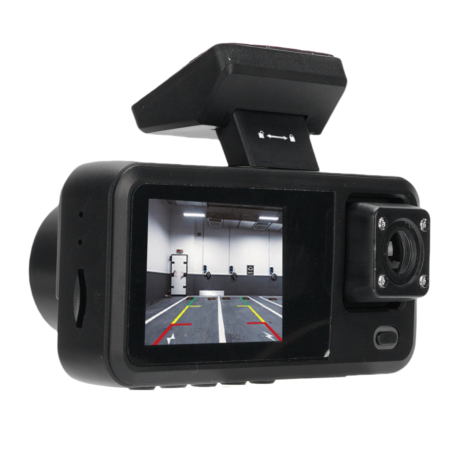 1080P Dash Cam, 150mAh Battery Wide Angle Lens 3 Channel Dash Cam with 32GB Card for Driving