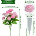 thumbnail image 3 of Artificial Cemetery Flowers, Set of Artificial Carnation Bouquet Grave Memorial Flowers with Vase for Cemetery Headstones Decoration (Carnation, Pink), 3 of 5