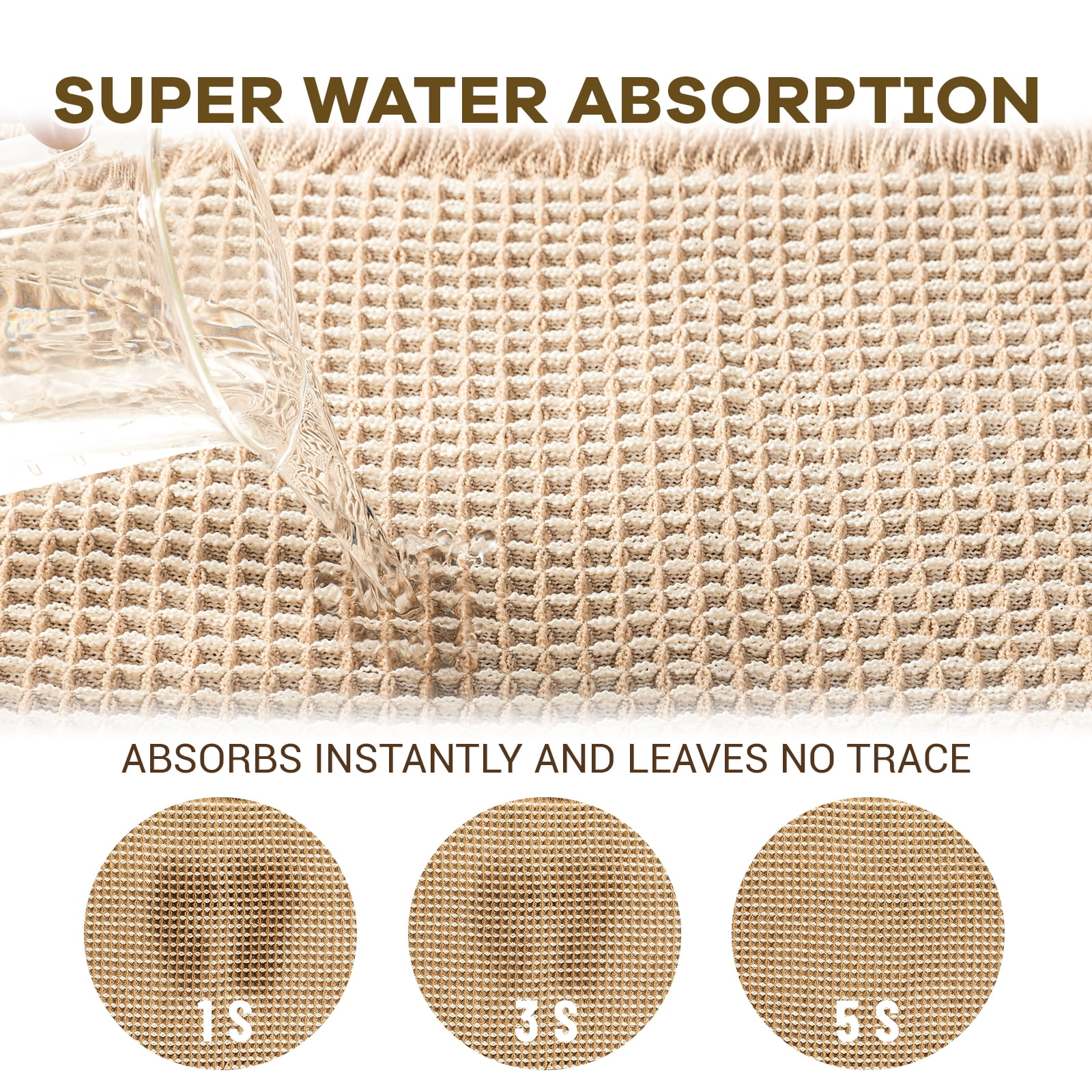 Ultra Absorbent Waffle Bath Rugs,31.5"x19.7"