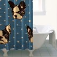 thumbnail image 4 of French Bulldogs Blue Shower Curtain 36"x72" ,Bathroom Decorative Shower Curtains Set with 12 Hooks,Modern Waterproof Washable Shower Curtain, 4 of 6