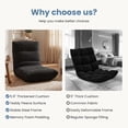 thumbnail image 4 of Blorly 4-Position Adjustable Floor Chair, Folding Lazy Sofa Recliner, Cozy Bouclé Teddy Fabric Floor Lounger with Back Support for Bedroom, Living Room, Meditation, Reading, Black, 4 of 6