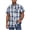 Blue, variant on Flannel Shirts for Men Casual Check Button Pocket Lapel Fashion Short Sleeved Shirt Navy XL