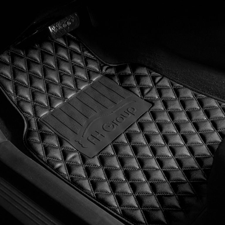Fh group luxury universal all seasons heavy duty faux leather car floor mats diamond design discount