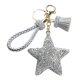 thumbnail image 1 of FELTECHELECTR Llaveros de estrella con diamantes de imitación de plata, regalo, llavero con pentagrama, colgante de cristal de PU, adornos artesanales para colgar en la bolsa de llaves del coche., 1 of 7