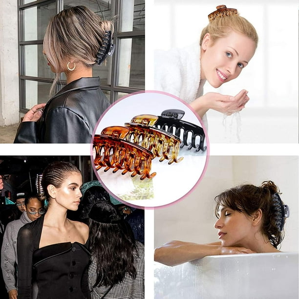Big Hair Claw Clips-3 Packs Nonslip Large Claw Clip Plastic Hair