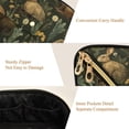 thumbnail image 5 of FORMRS Makeup Bag Travel Cosmetic Organizer for Women Fold Flat Zipper Pouch with Handle, Brown Floral Rabbits Pattern, 5 of 8