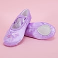 thumbnail image 2 of TFEOQRY Girls Satin Ballet Shoes with Sequin Embroidery Butterfly Decoration Soft Split Sole Elastic Straps Stage Dance Flats, 2 of 8