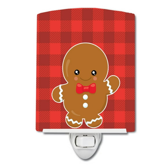 Caroline's Treasures BB8775CNL Christmas Gingerbread Boy Ceramic Night Light, 6x4x3", multicolor