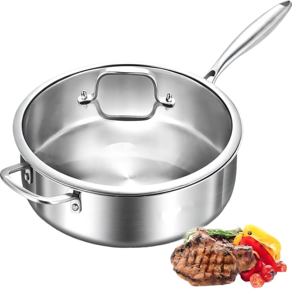 7829 Long permanent 3 Layer rustless Saute Pan Ideal For Skilled Home Cooking
