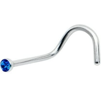 Body Candy Stainless Steel 1.57mm Blue Accent Micro Nose Screw 20 Gauge