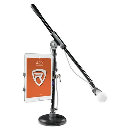 Rockville Kick Drum Microphone Mic Stand w/Boom+Smartphone/Tablet/iPad