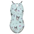 thumbnail image 4 of Kuromi And My Melody Women's One Piece Swimsuit High Neck Tummy Control Swimwear Bathing Suit, 4 of 7