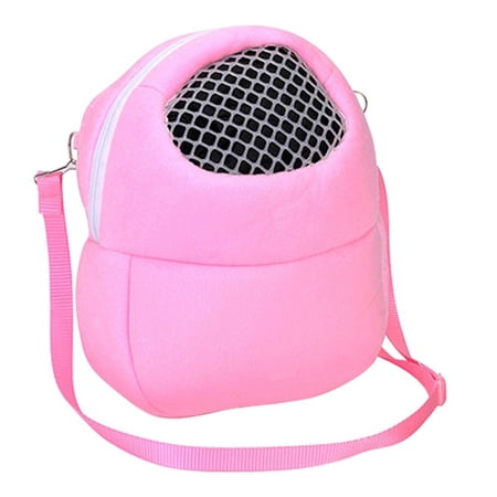 Breathable Parrot Bed Cage Small Kangaroo Hedgehog Outdoor Sleeping Nest Pet Carrier Hamster Backpack Hanging House PINK L