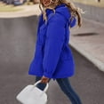 thumbnail image 6 of ZHOUCHANKIDS Women Down Jacket Coat Hooded Fashion Streetwear Down Winter Short Outwear Blue L, 6 of 8